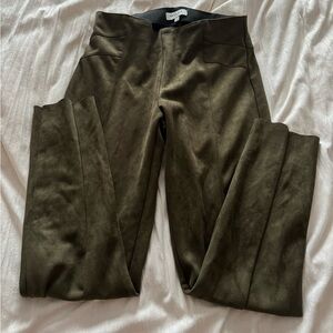 Green velvet trousers